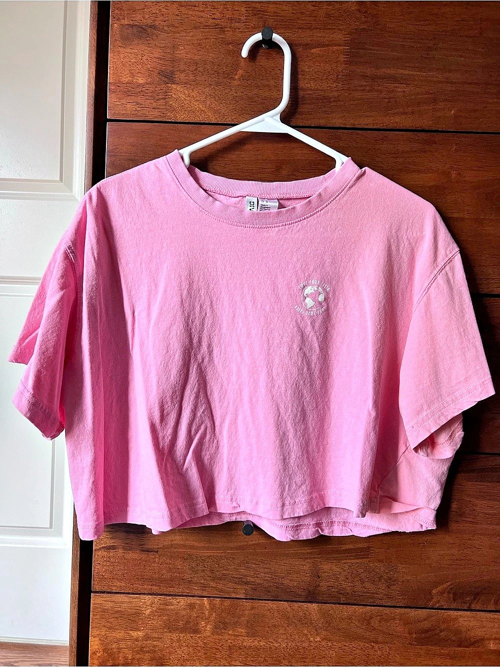 H&M Pink Cropped Tee Size Medium